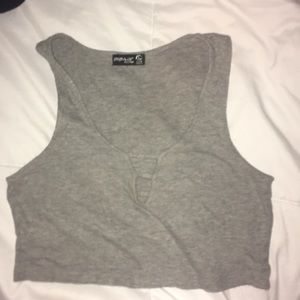 Gray crop top